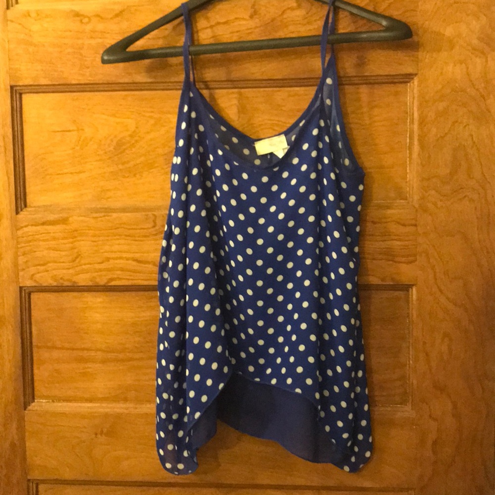 Royal Blue Semi Sheer Polka Dot Camisole